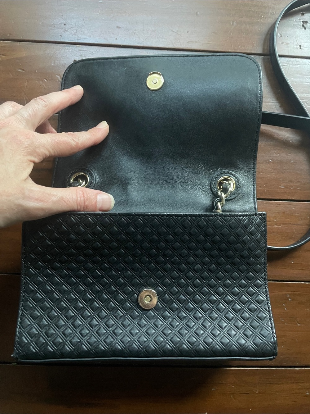 Tory Burch Black Quilted Leather Chain Strap Crossbody - Picture 5 of 5